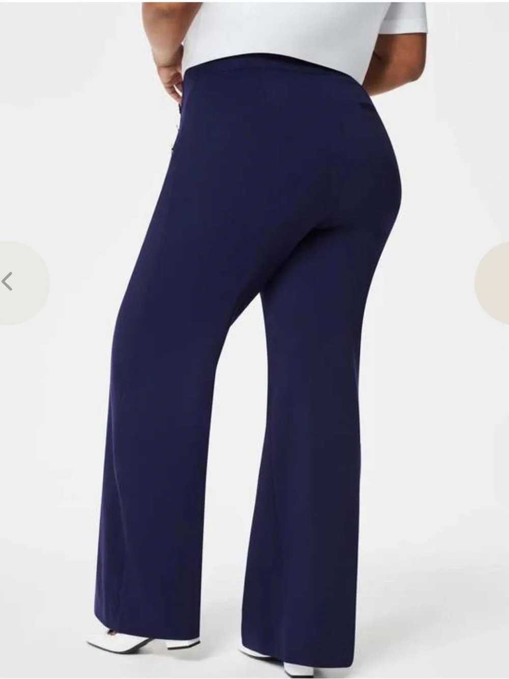 SPANX Ponte Button Front Wide Leg Pants Trousers Lapis Blue Sailor Nautical
